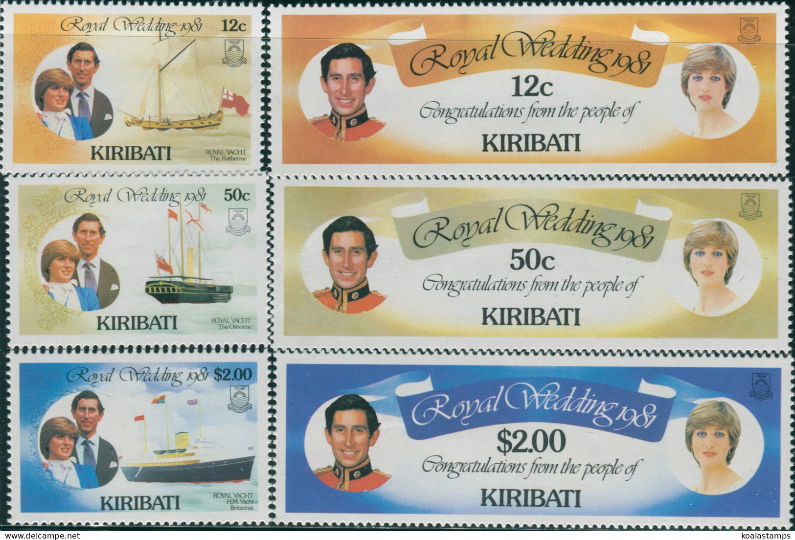 Kiribati 1981 SG149-154 Royal Wedding Set MNH - Kiribati (1979-...)