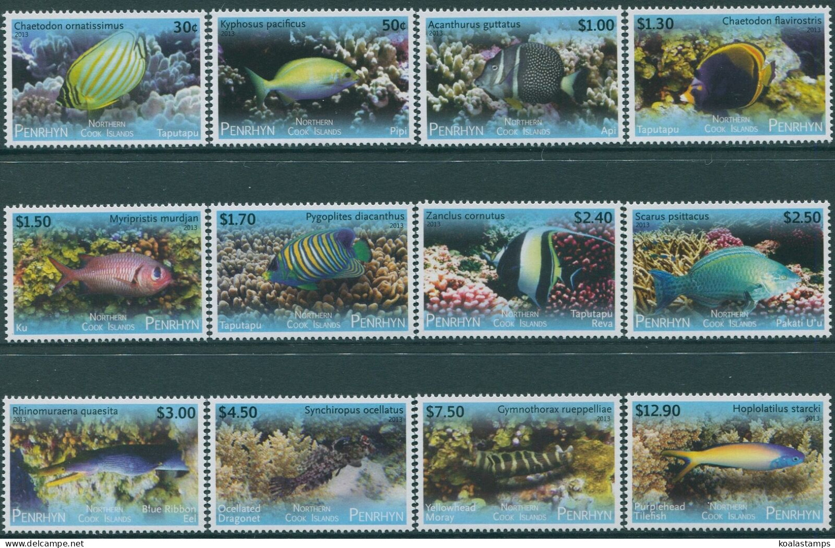 Cook Islands Penrhyn 2013 SG626-637 Fish Set MNH - Penrhyn