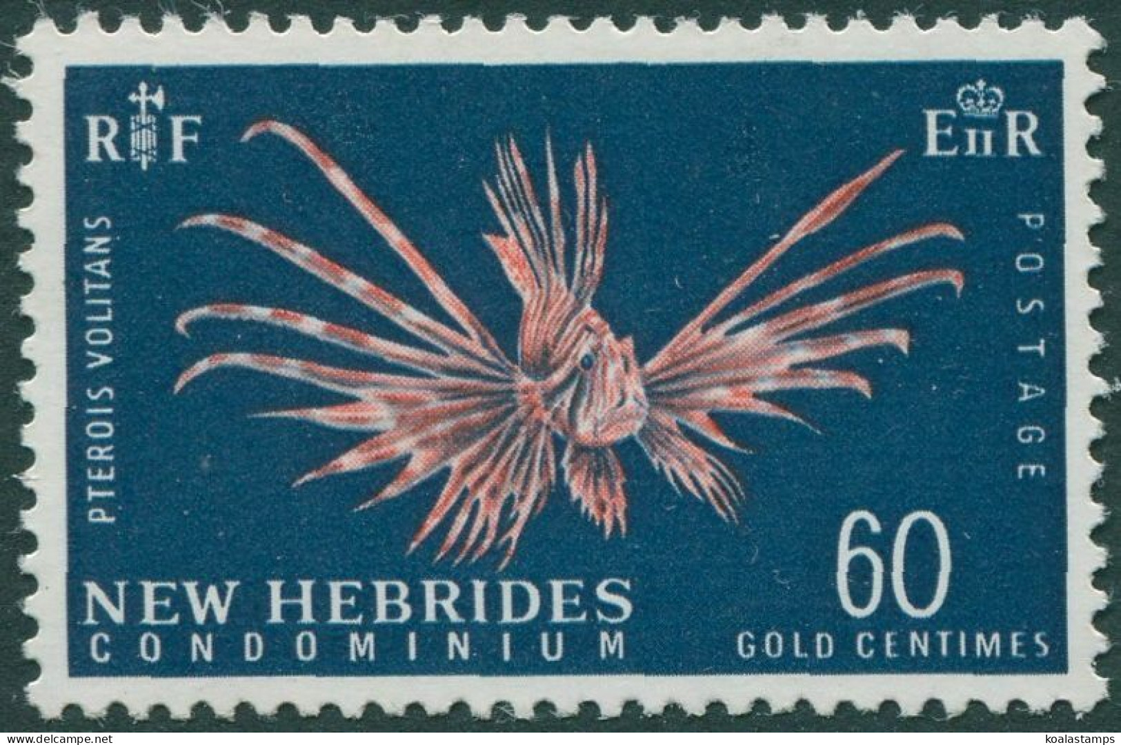 New Hebrides 1967 SG129 60c Lionfish MNH - Andere & Zonder Classificatie