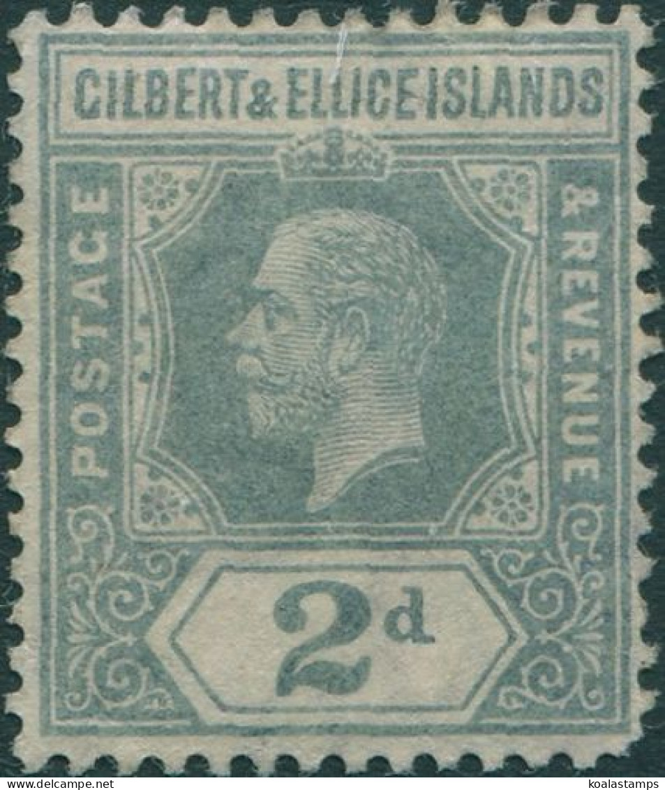 Gilbert & Ellice Islands 1912 SG14 2d Greyish Slate KGV MLH - Islas Gilbert Y Ellice (...-1979)