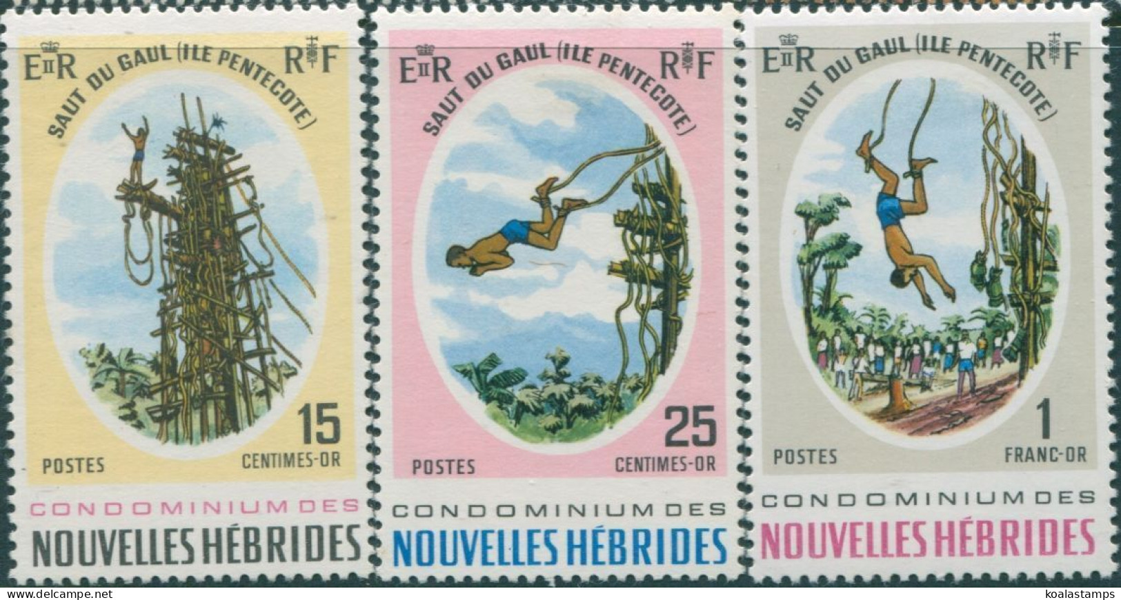 New Hebrides French 1969 SGF153-F155 Land Divers Set MNH - Autres & Non Classés