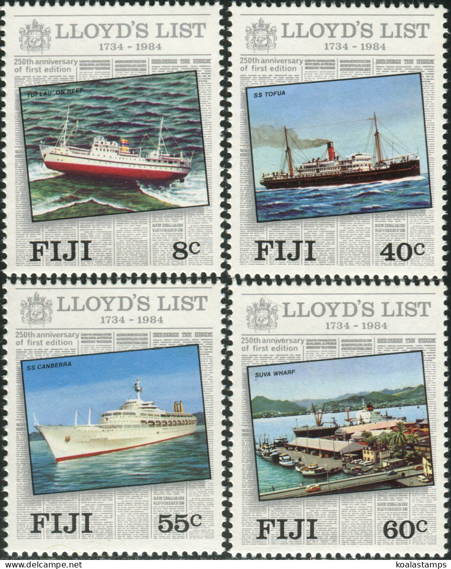 Fiji 1984 SG675-678 Lloyd's List Set MNH - Fiji (1970-...)