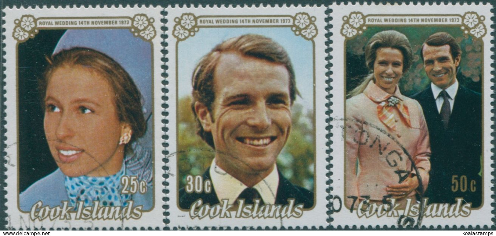 Cook Islands 1973 SG450-452 Princess Anne Wedding Set FU - Cookinseln