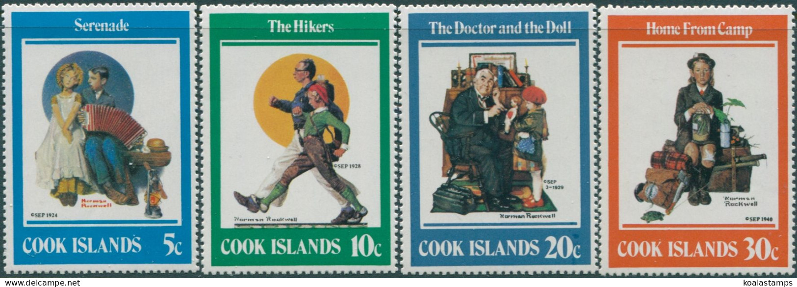 Cook Islands 1982 SG848-851 Norman Rockwell Set MNH - Cookeilanden