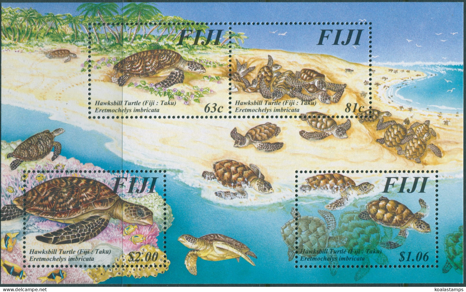 Fiji 1997 SG981 Hawksbill Turtle MS MNH - Fidji (1970-...)