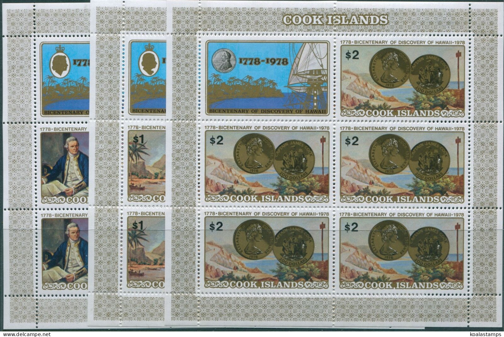 Cook Islands 1978 SG584-586 Discovery Of Hawaii Sheets Set MNH - Cookeilanden