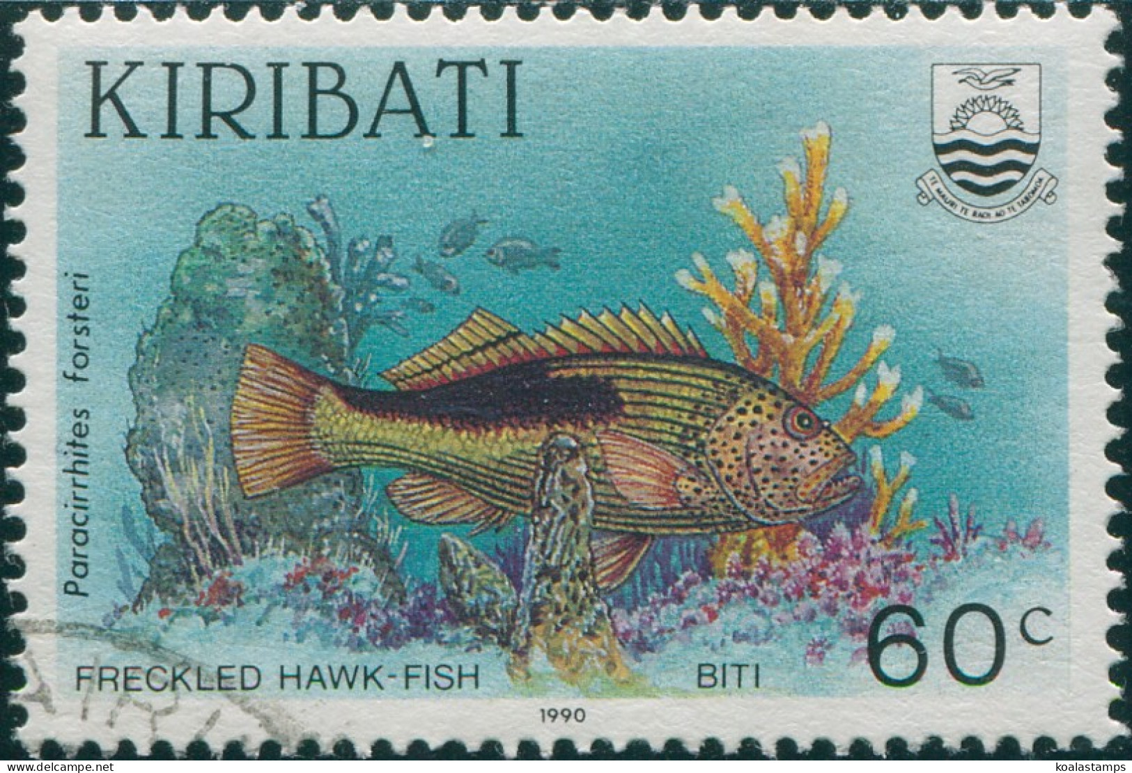 Kiribati 1990 SG336 60c Freckled Hawk-fish FU - Kiribati (1979-...)
