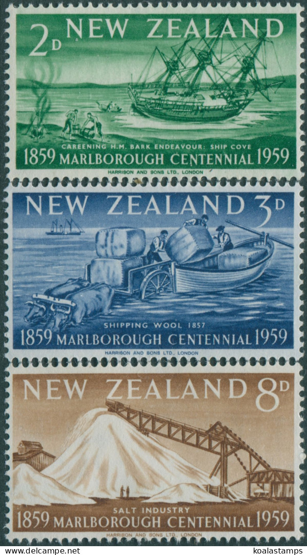 New Zealand 1959 SG772-774 Marlborough Set MLH - Otros & Sin Clasificación