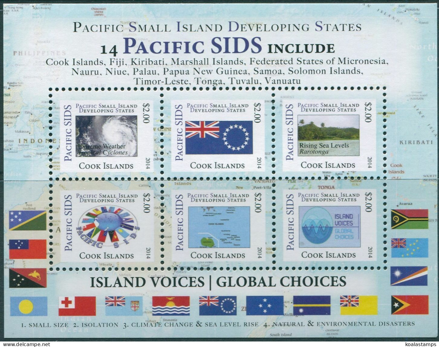 Cook Islands 2014 SG1779 Pacific SIDS Environment MS MNH - Cook