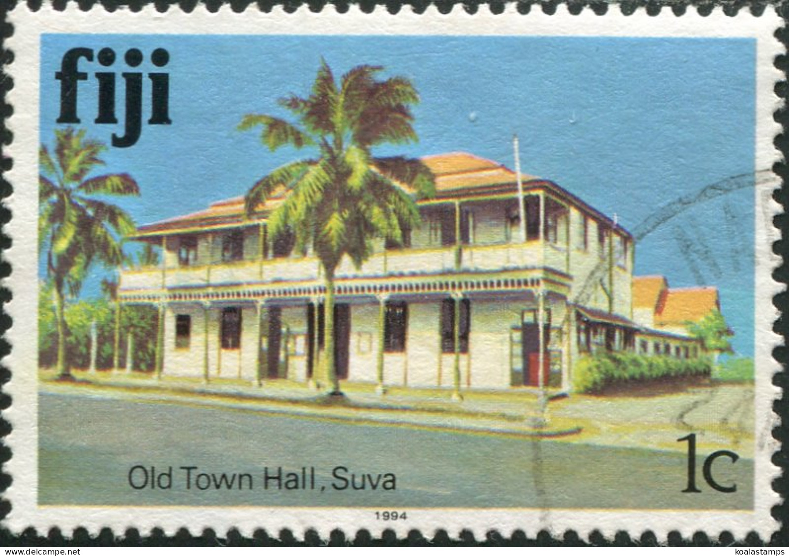Fiji 1979 SG580B 1c Old Town Hall 1994 Imprint FU - Fiji (1970-...)