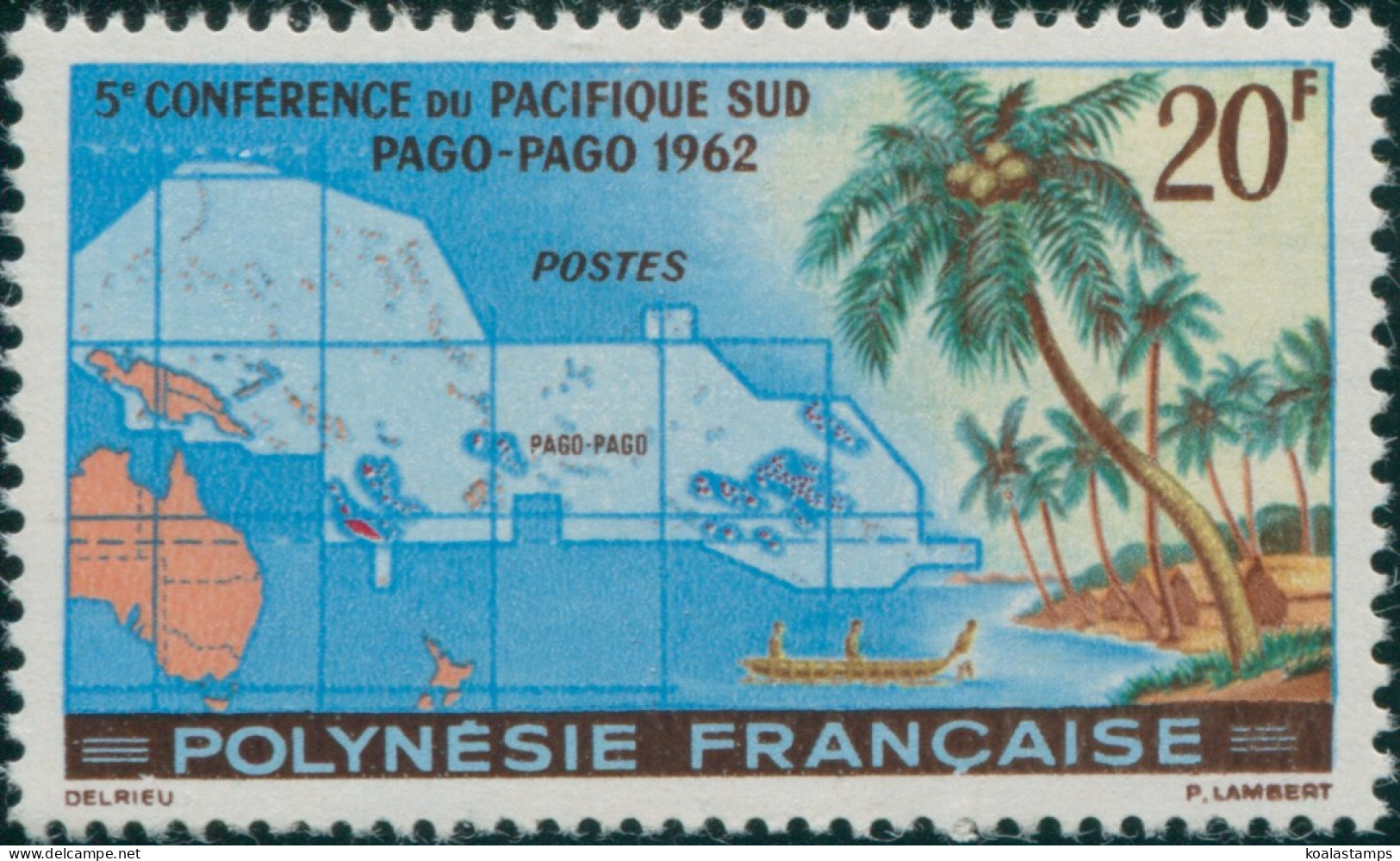 French Polynesia 1962 Sc#198,SG22 20f South Pacific Conference Pago-Pago MNH - Other & Unclassified