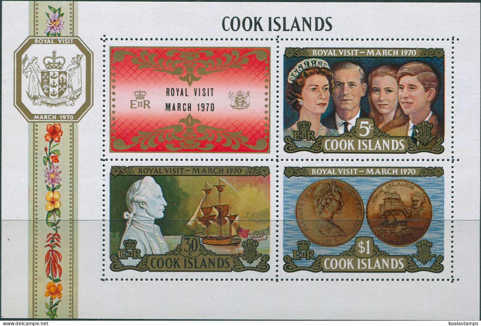 Cook Islands 1970 SG331 Royal Visit MS MLH - Cookinseln