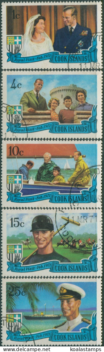 Cook Islands 1971 SG345-349 Royal Visit Set FU - Cookeilanden