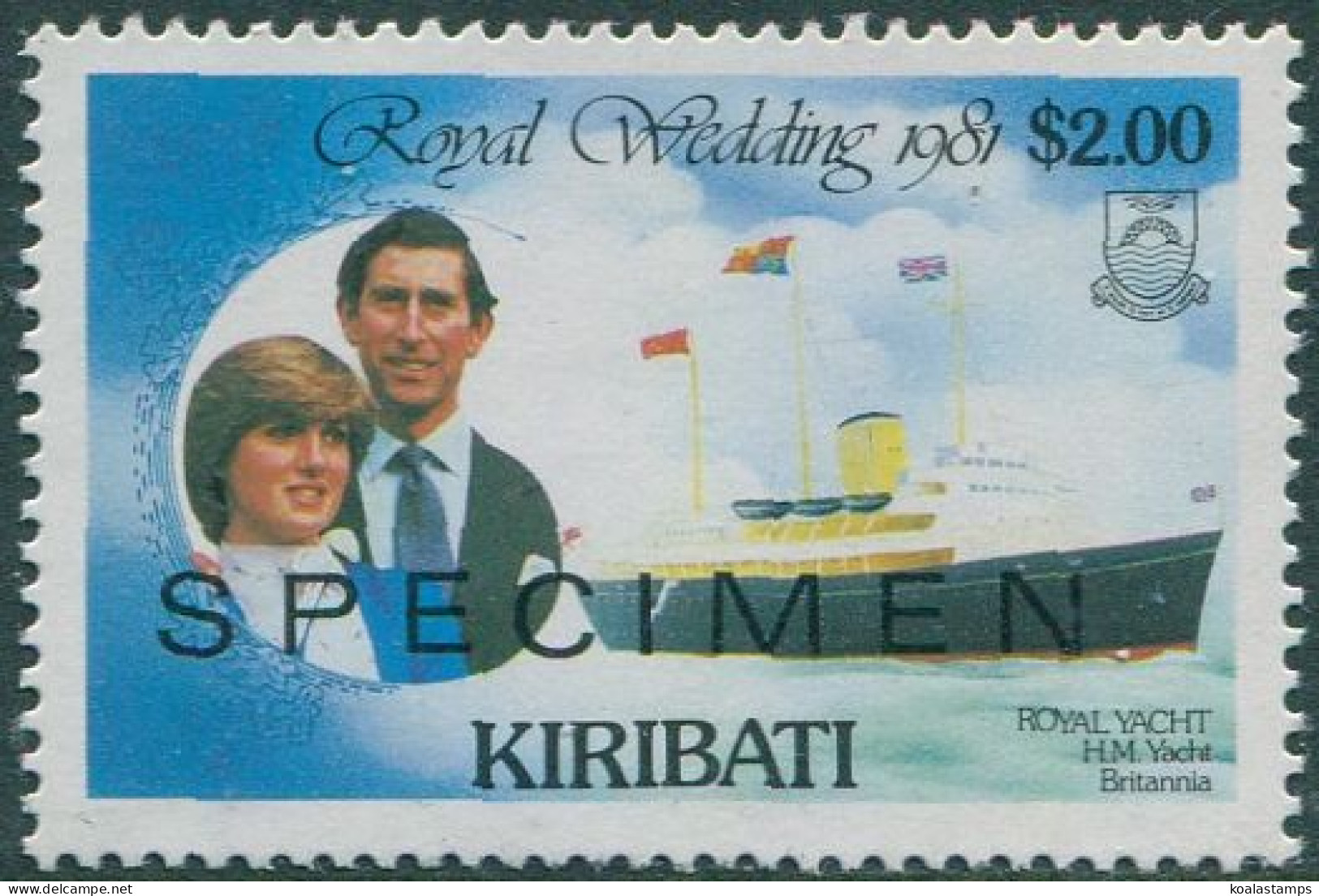 Kiribati 1981 SG153 $2 Royal Yacht SPECIMEN Ovpt MNH - Kiribati (1979-...)