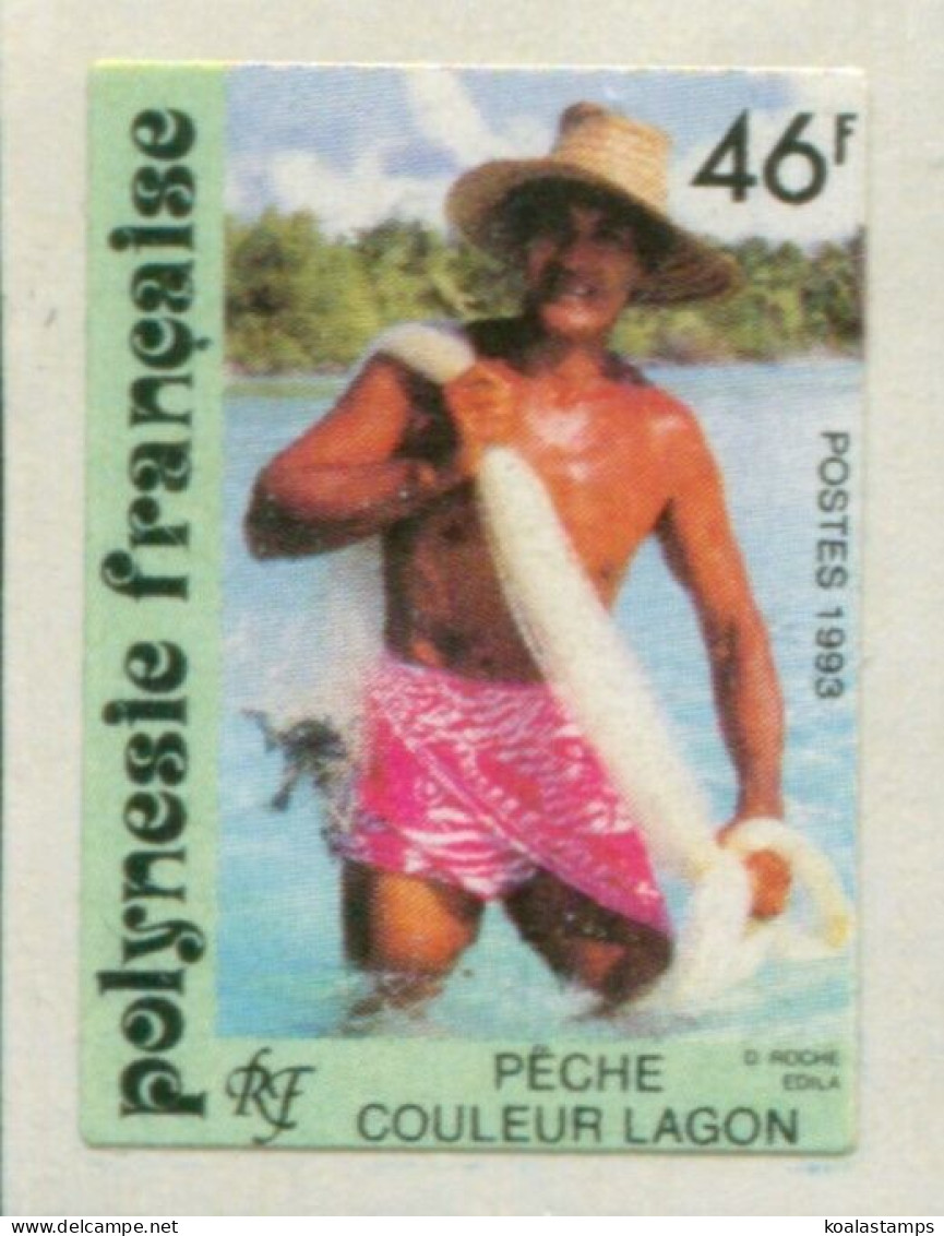 French Polynesia 1993 Sc#610,SG670 46f Cast-net Fisherman Self Adhesive MNH - Autres & Non Classés