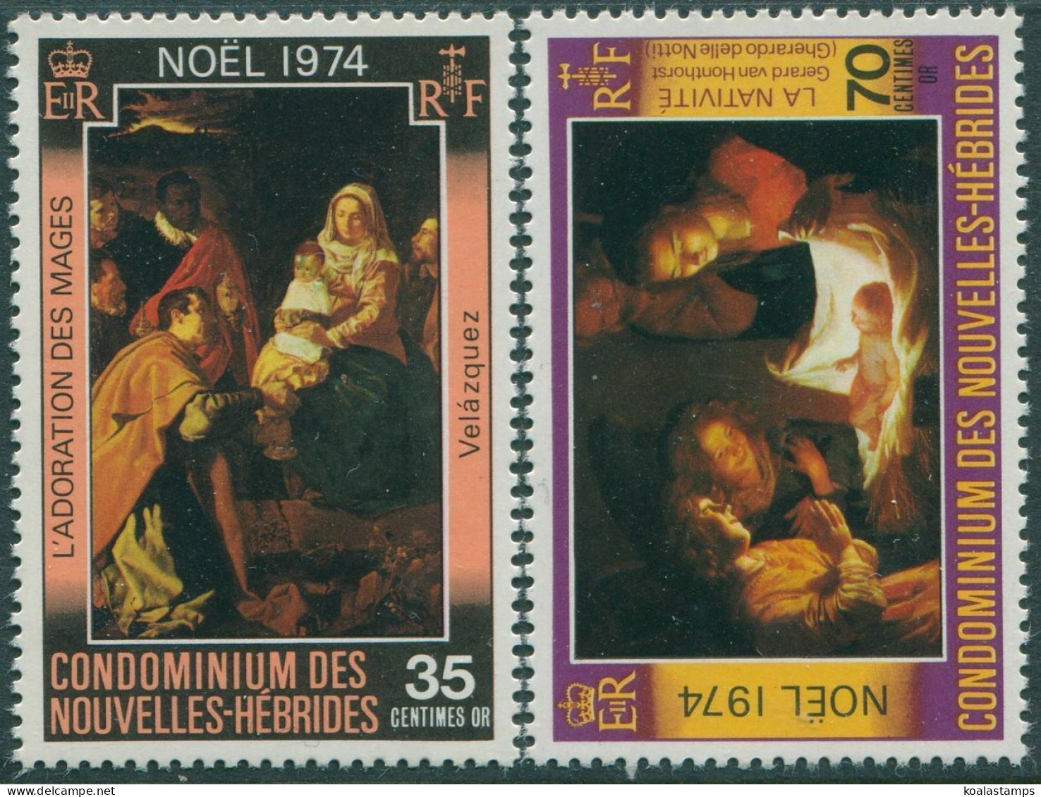 New Hebrides French 1974 SGF211-F212 Christmas Set MNH - Altri & Non Classificati