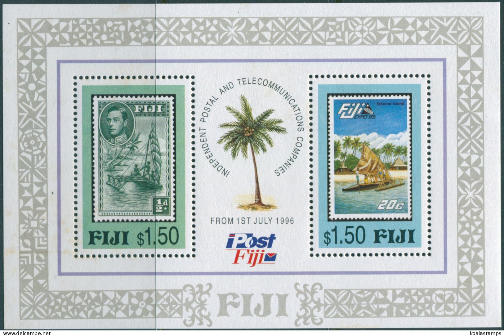 Fiji 1996 SG960 Postal And Telecommunications MS Toning MNH - Fidji (1970-...)