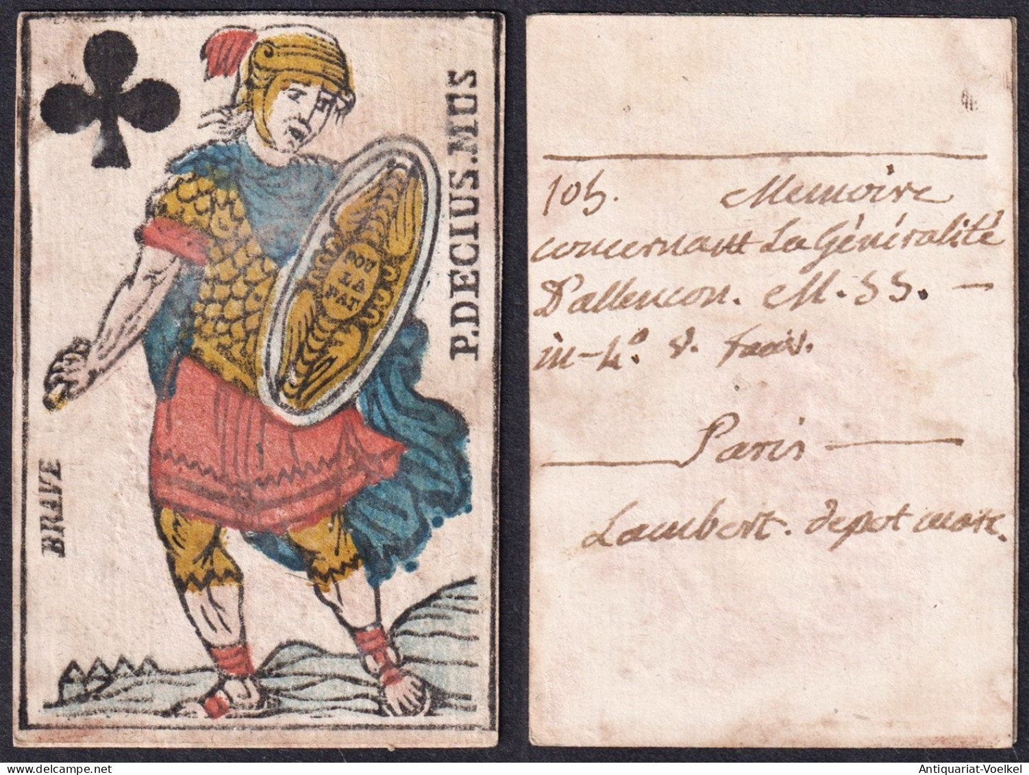(Kreuz-König) - King Of Clubs / Roi De Trèfle / Playing Card Carte A Jouer Spielkarte Cards Cartes - Antikspielzeug