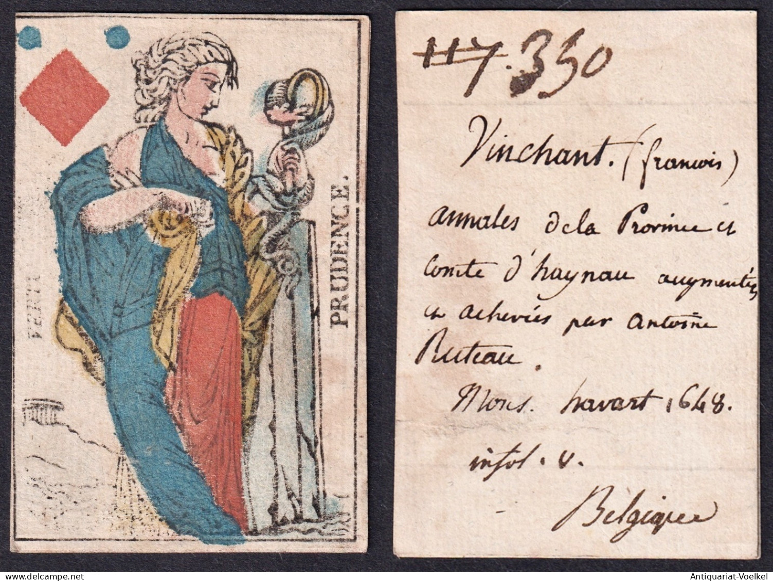 (Karo-Dame) - Queen Of Diamonds / Reine De Carreau / Playing Card Carte A Jouer Spielkarte Cards Cartes - Oud Speelgoed