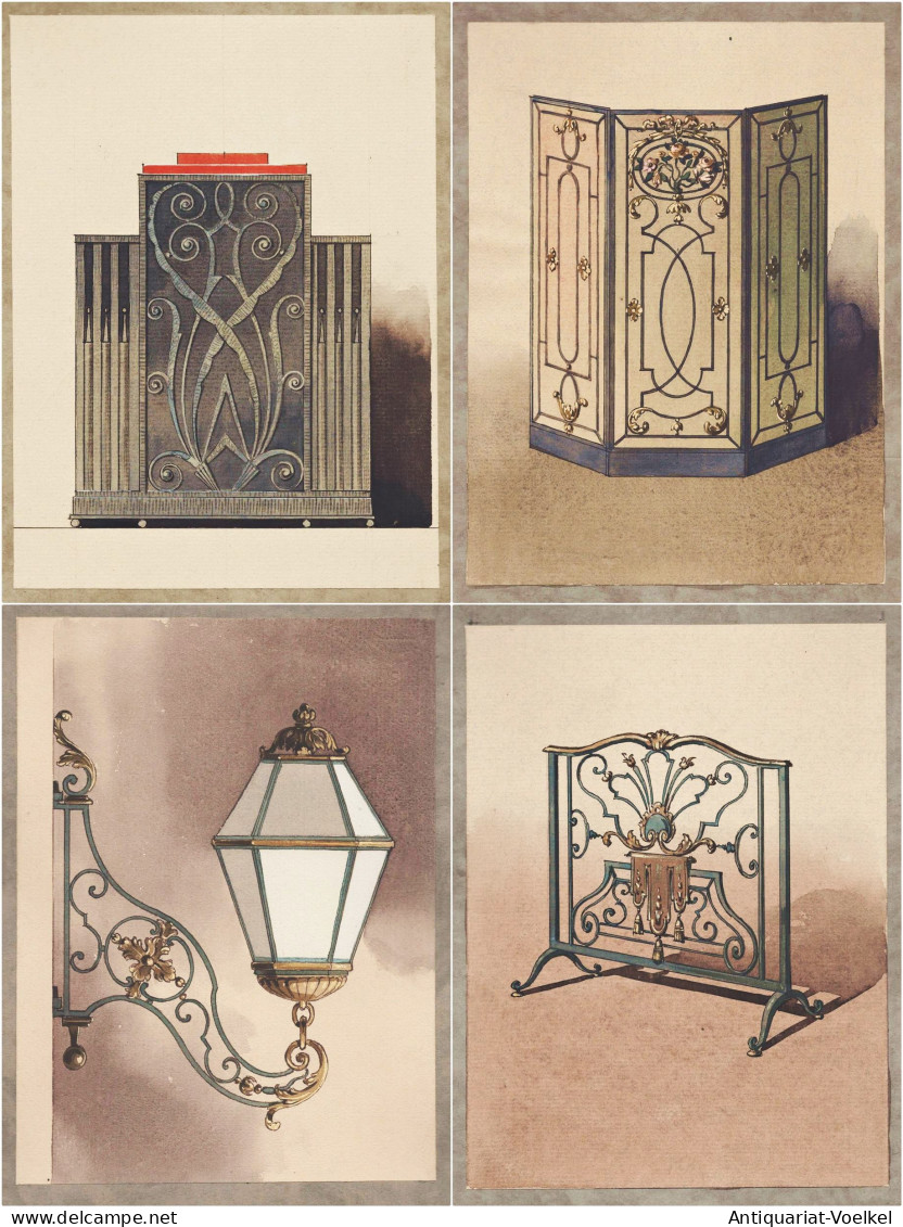 Manuscript Catalogue / Sammlung Von 42 Entwürfen / Collection Of 42 Designs For Furniture Pieces And Other Ar - Prints & Engravings
