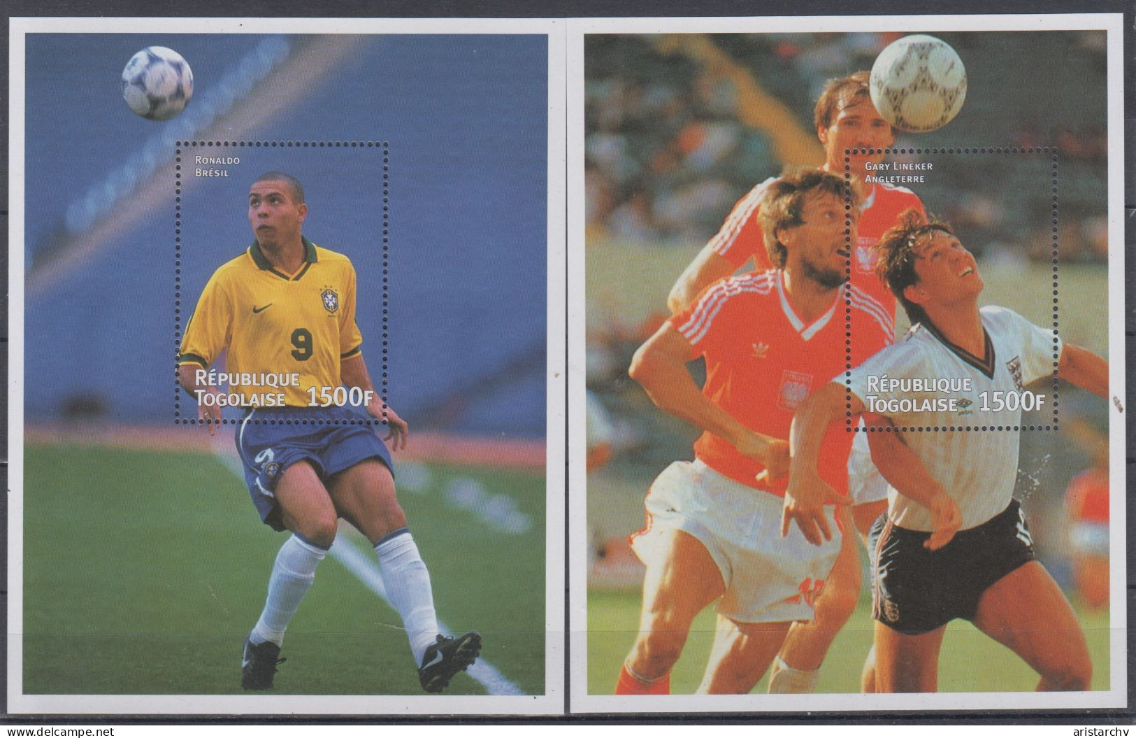 TOGO 1998 FOOTBALL WORLD CUP 3 S/SHEETS 3 SHEETLETS AND 6 STAMPS - 1998 – Frankrijk