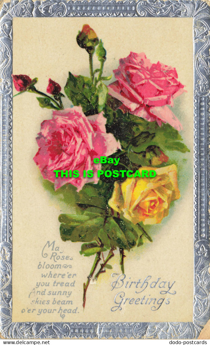 R605442 Birthday Greetings. Roses. H. And S. B. 1923 - Monde