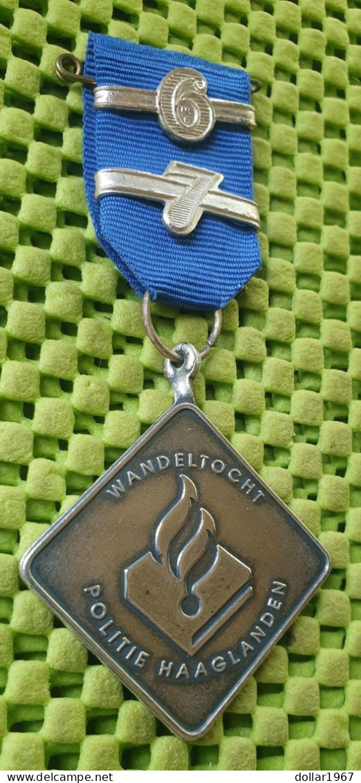 Medaile :  Wandeltocht Politie Haaglanden + 6+7 -  Original Foto  !!  Medallion  Dutch - Polizei
