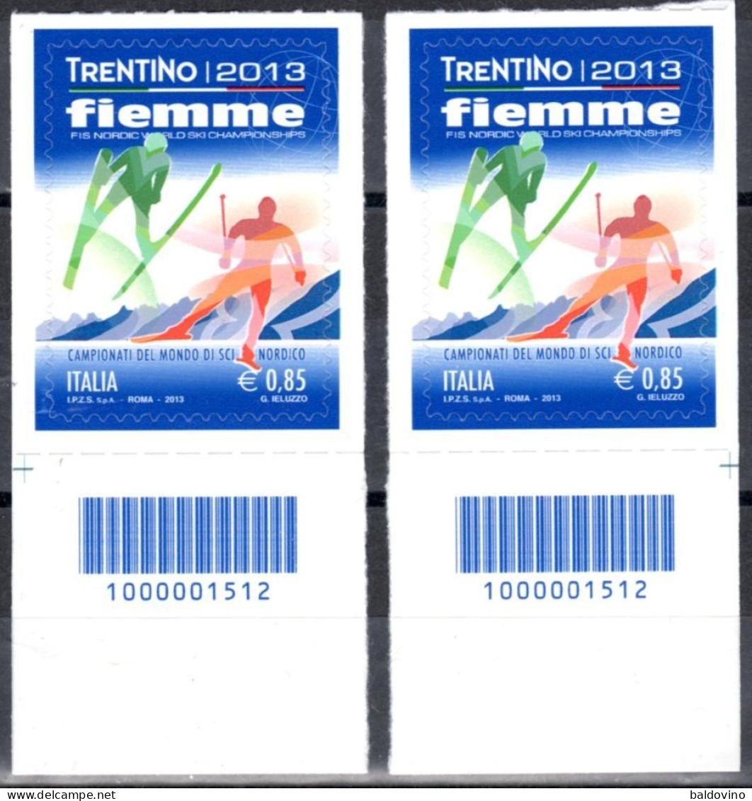 Italia 2013 Lotto 21 Valori Codice A Barre (vedi Descrizione). - Bar Codes