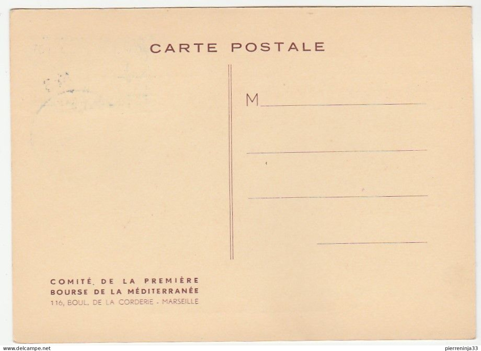 Carte De La 1ère Bourse Philatélique De La Méditerranée, 1955 - Briefe U. Dokumente