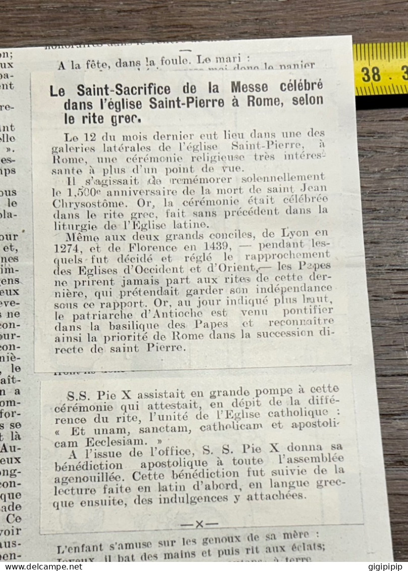 1908 PATI Patriarche D'Antioche Officiant En L'église St-Pierre, D'après Le Rite Grec, En Présence De S. S. Pie X. - Colecciones