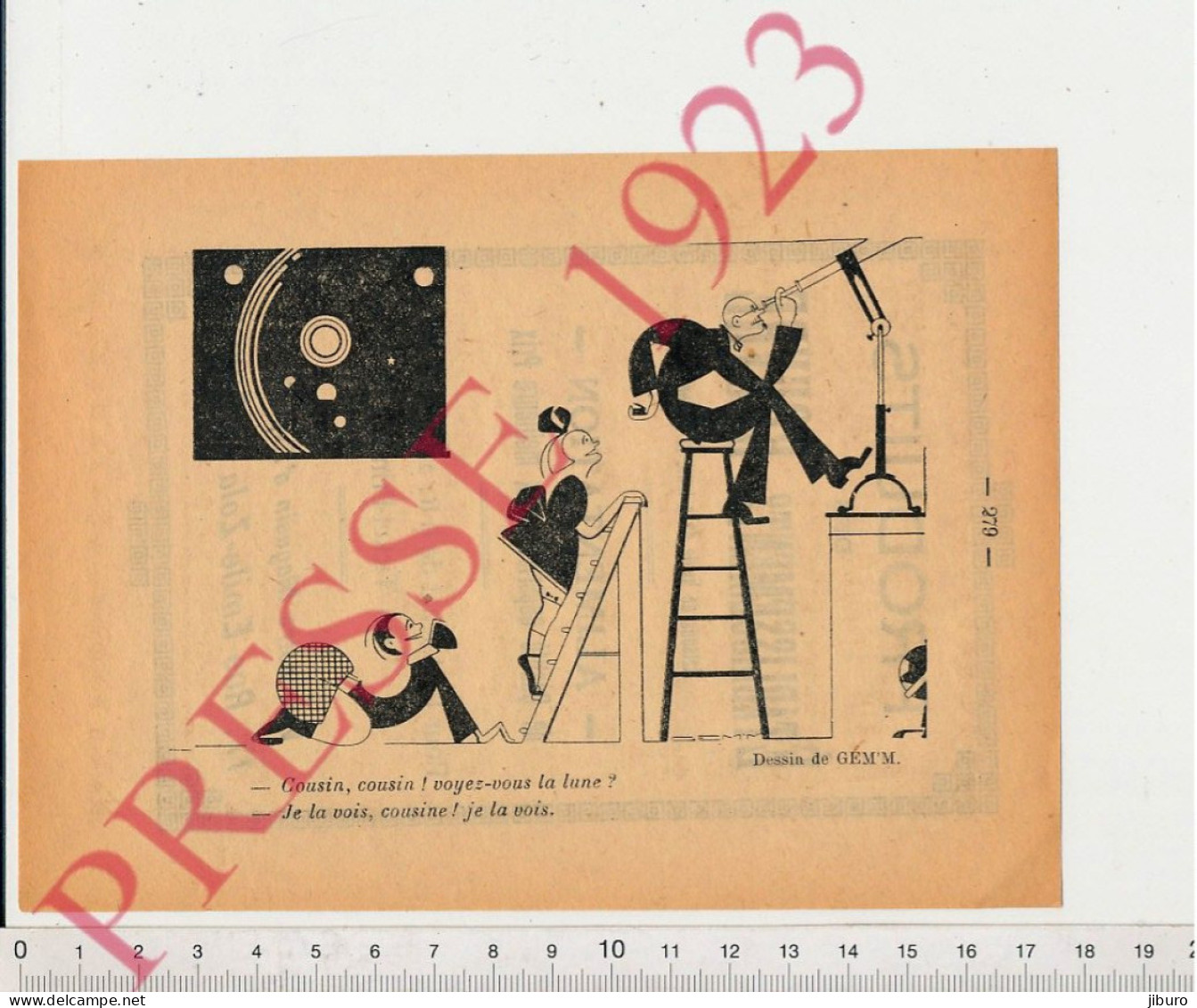 Publicité 1923 Troyes Rouvre + Humour Dessin De Gem'm Observation Lune Planète Téléscope Observatoire ?? Escabeaux - Ohne Zuordnung