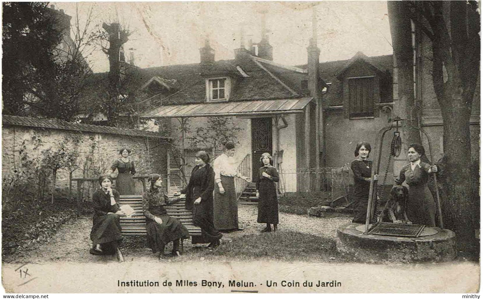 MELUN  -  Institution De Mlles Bony - Un Coin Du Jardin - Schools