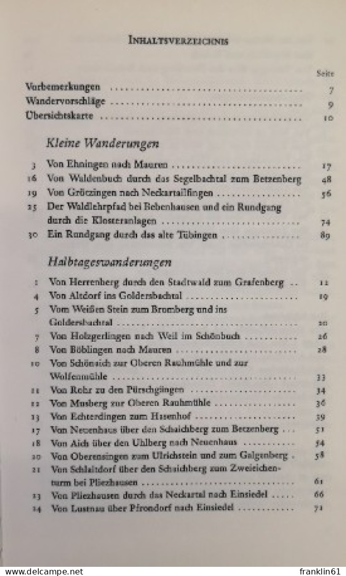 Rundwanderungen Schönbuch. Begangen Und Beschrieben - Otros & Sin Clasificación