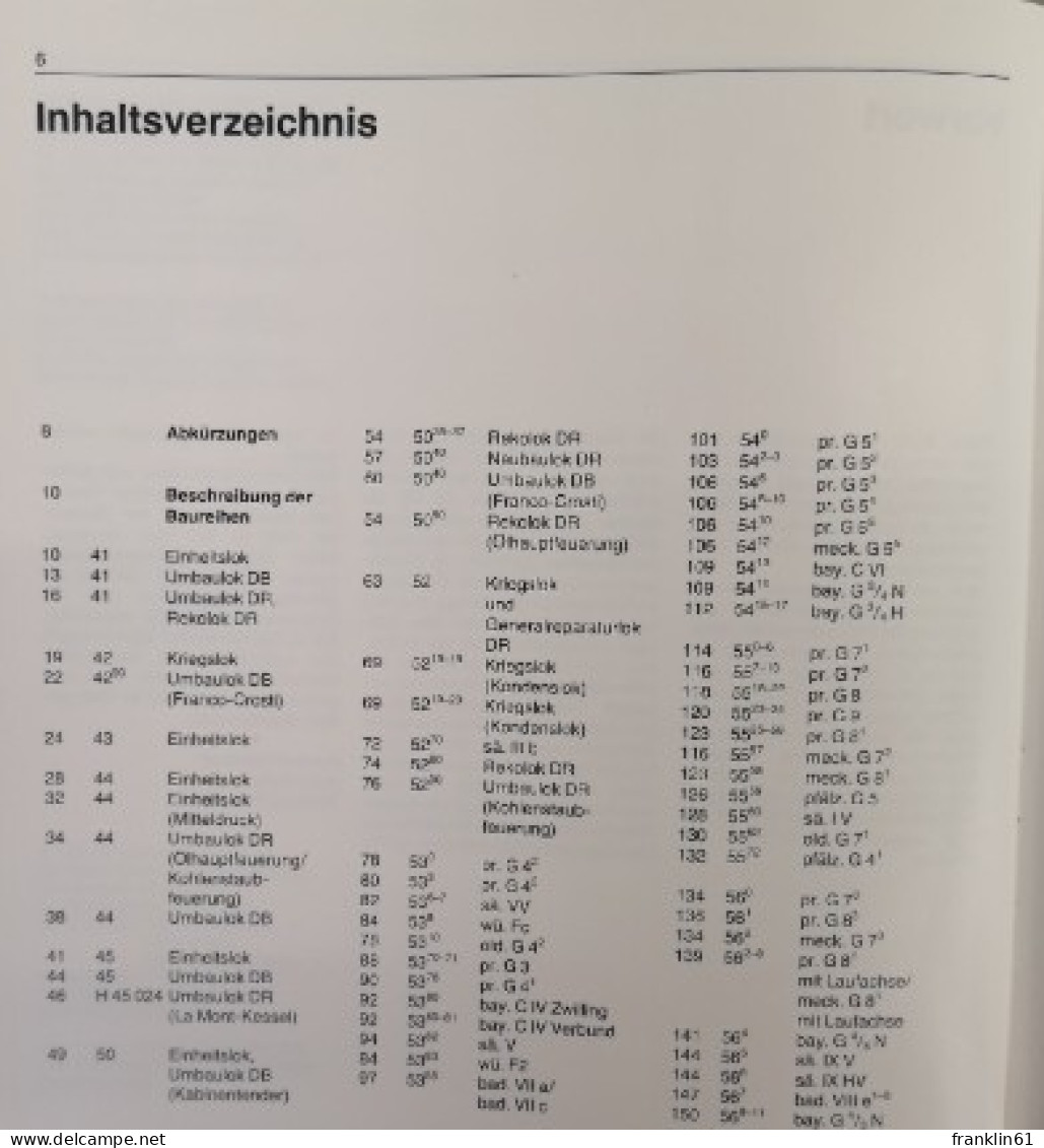 Dampflokomotiven Deutscher Eisenbahnen. Dampflok-Archiv. - Verkehr