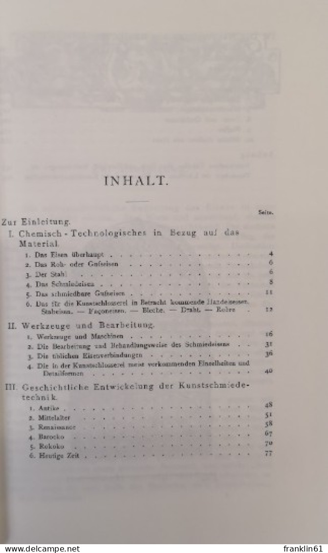 Handbuch Der Schmiedekunst. - DIY