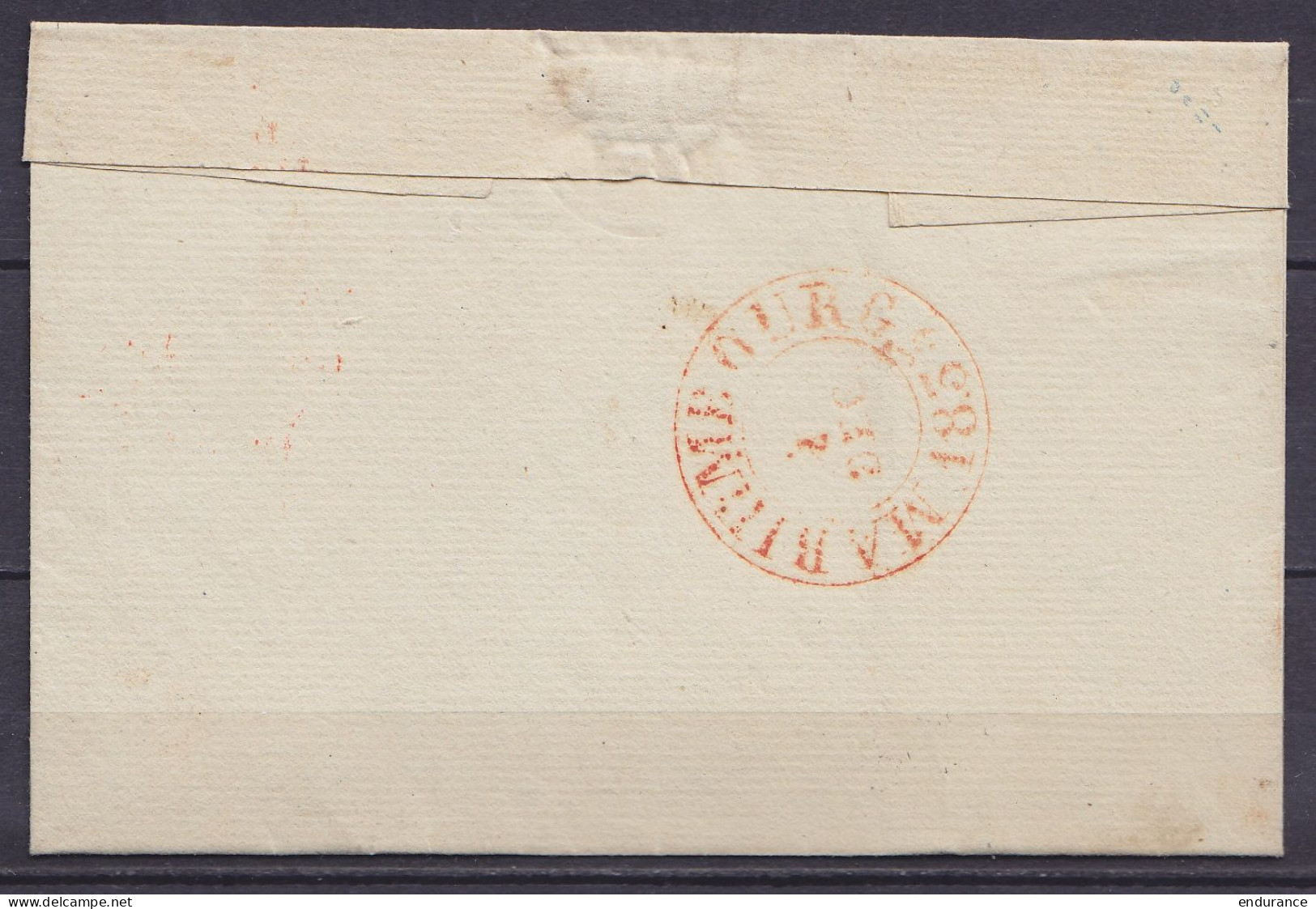 LSC (sans Contenu) Càd PHILIPPEVILLE /31 DEC 1833 Pour FRASNE - Port "2" (au Dos: Càd Arrivée MARIEMBOURG) - 1830-1849 (Independent Belgium)