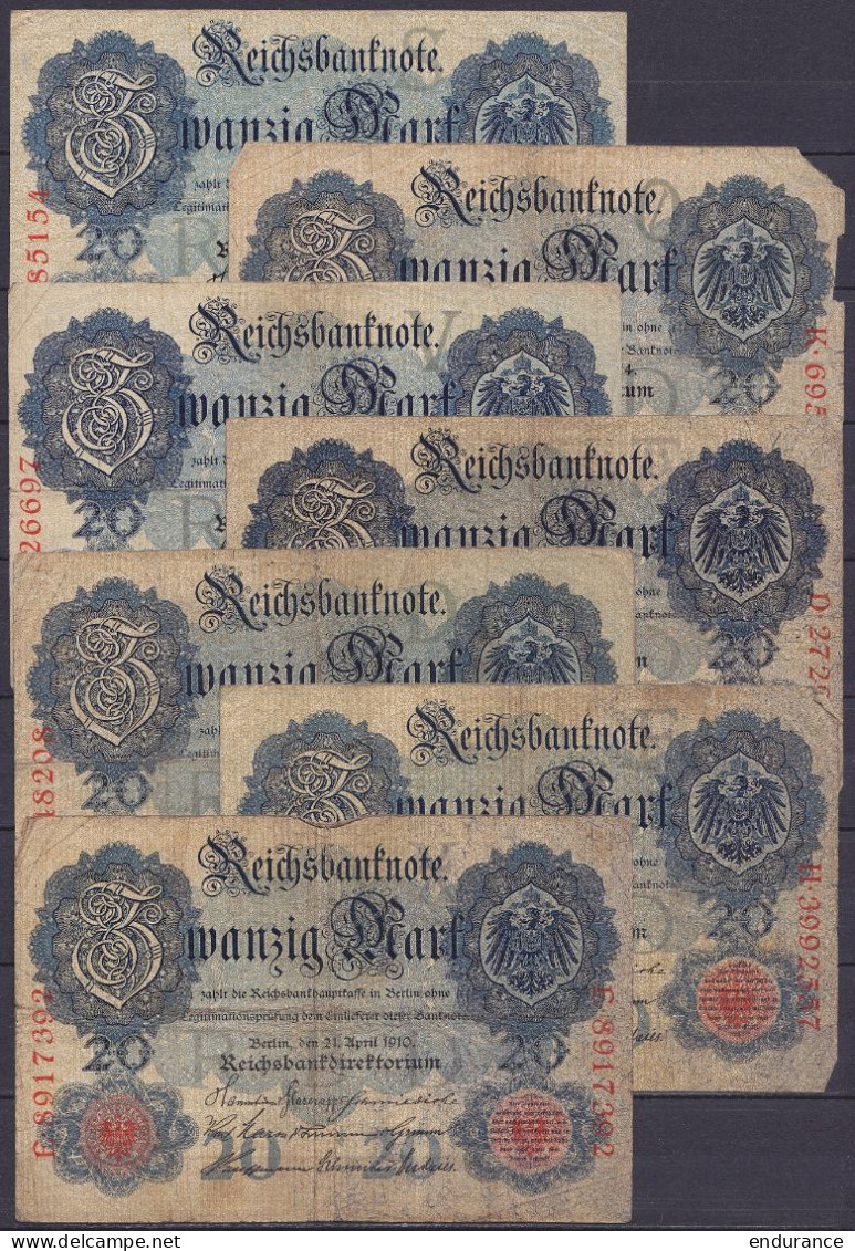 Allemagne - Lot De 55 Billets 20 Mark 1907, 1908, 1910, 1914 - Voir Scans - 20 Mark