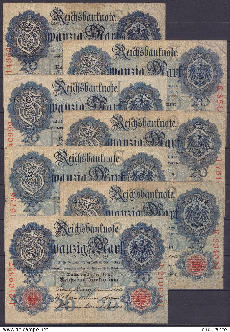 Allemagne - Lot De 55 Billets 20 Mark 1907, 1908, 1910, 1914 - Voir Scans - 20 Mark