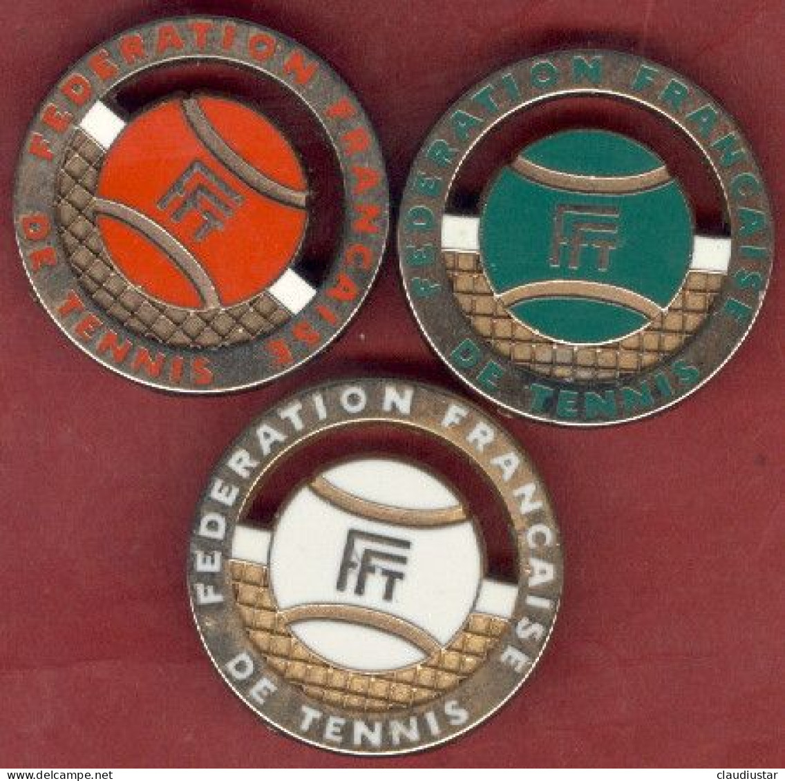 ** LOT  4  BROCHES  BALLE  F. F. TENNIS ** - Other & Unclassified