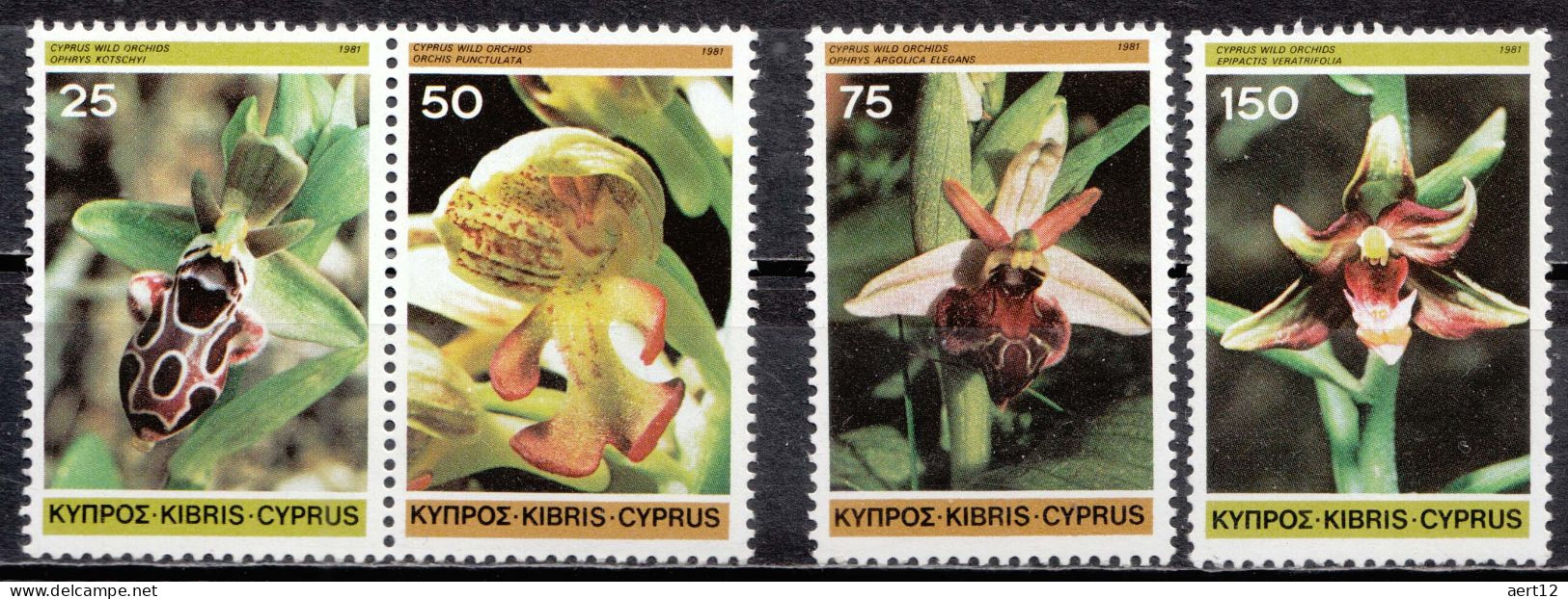 1981, Cyprus, Wild Orchids, Flowers, Orchids, Plants, 4 Stamps, MNH(**), CY 552-55 - Ongebruikt