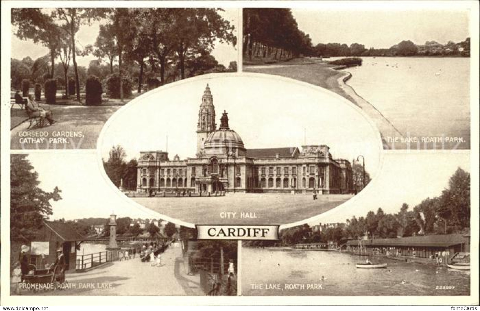 11750192 Cardiff Wales City Hall Gorsedd Gardens Cathay Park Lake Roath Park Pro - Otros & Sin Clasificación