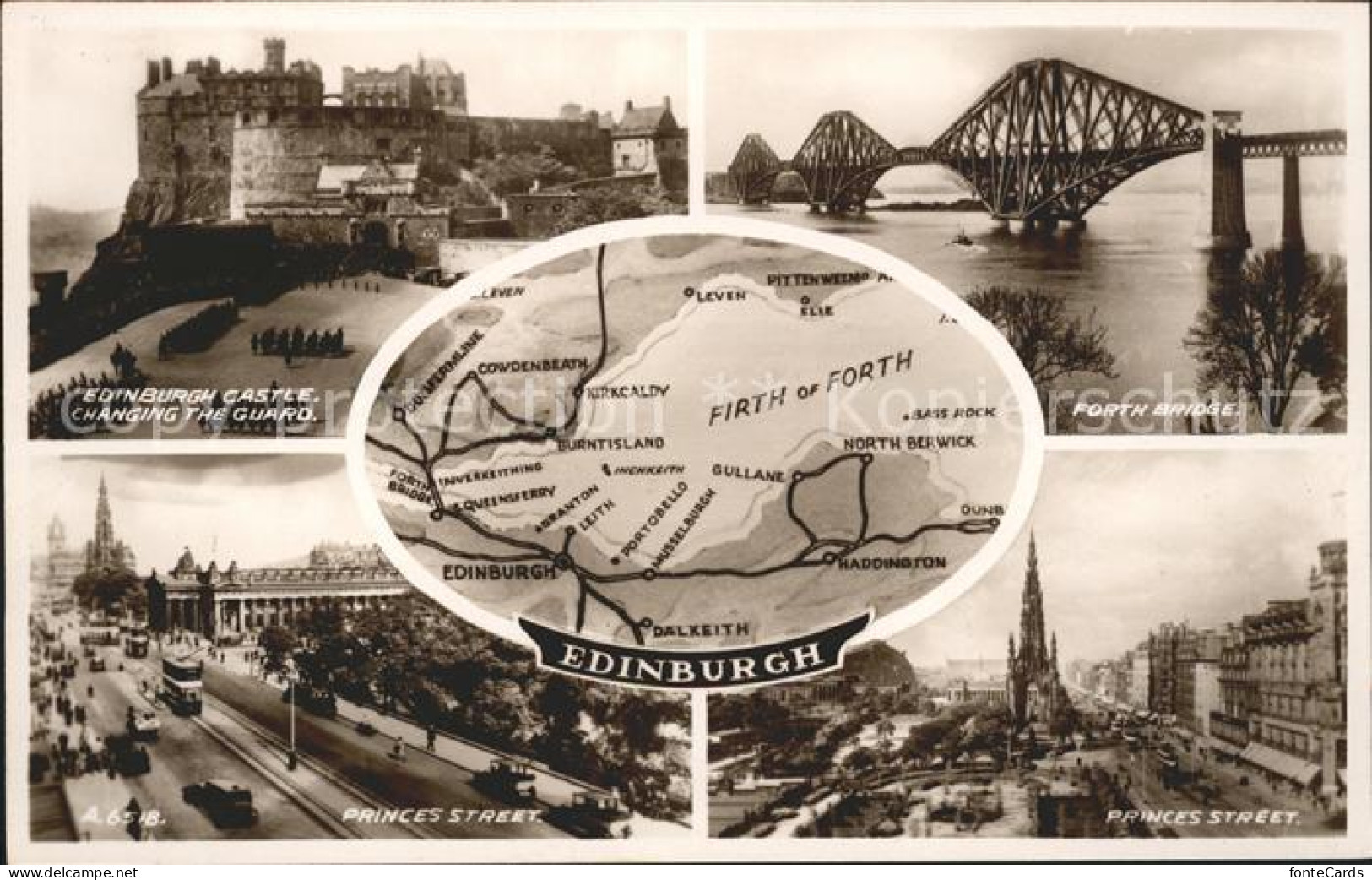 11750187 Edinburgh Castle Forth Bridge Princes Street Map Edinburgh - Other & Unclassified