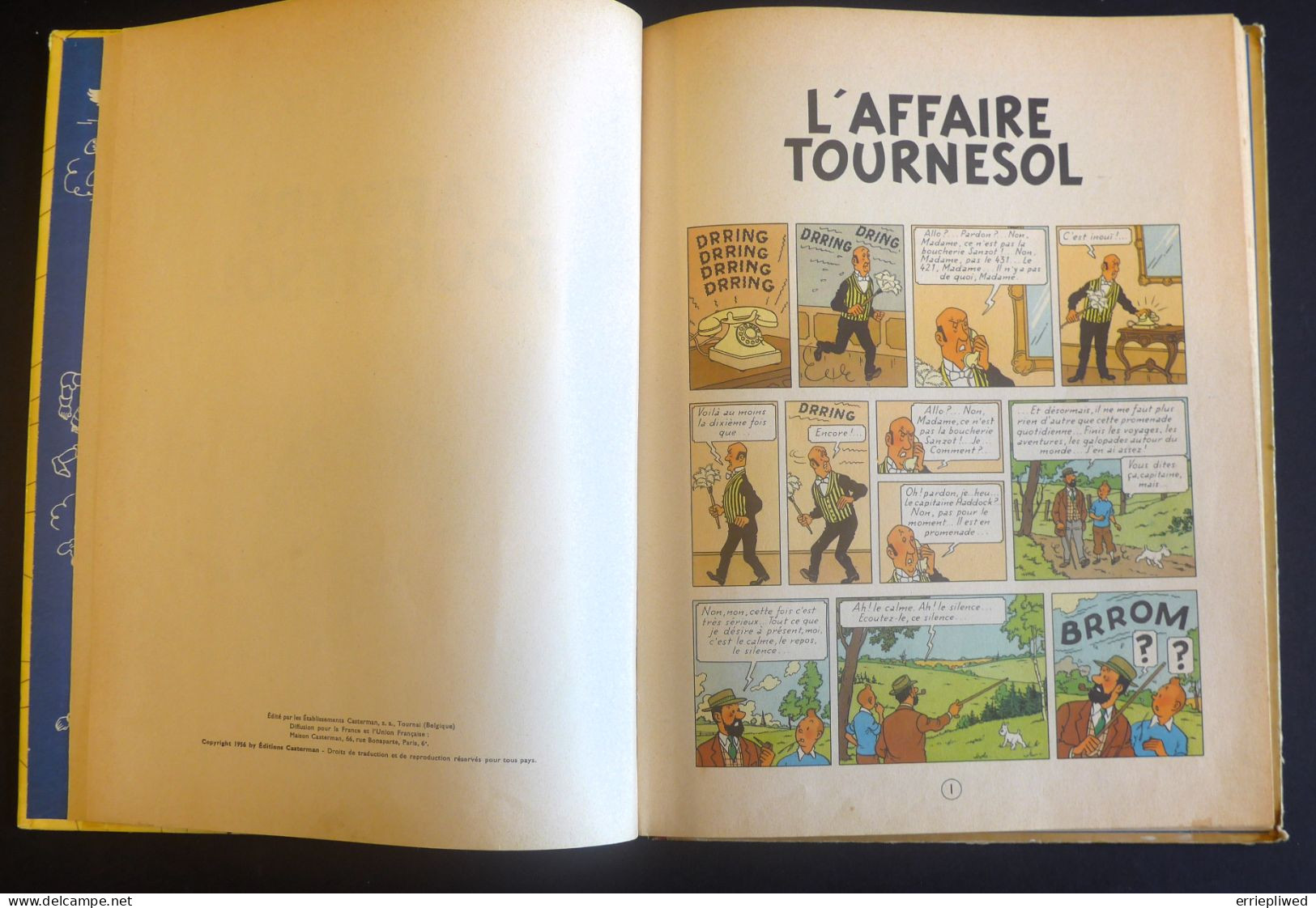 1956 - Tintin - L'Affaire Tournesol, eerste editie