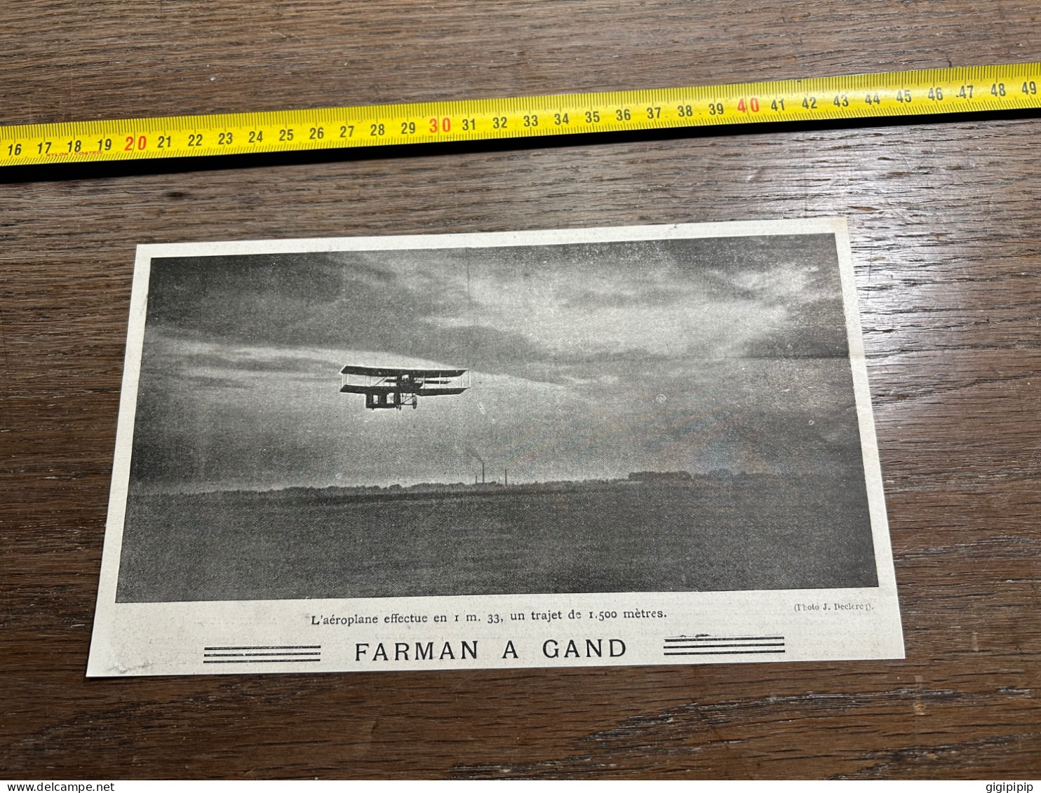 1908 PATI FARMAN A GAND L'aéroplane Effectue En 1 M. 33, Un Trajet De 1.500 Mètres. - Collections