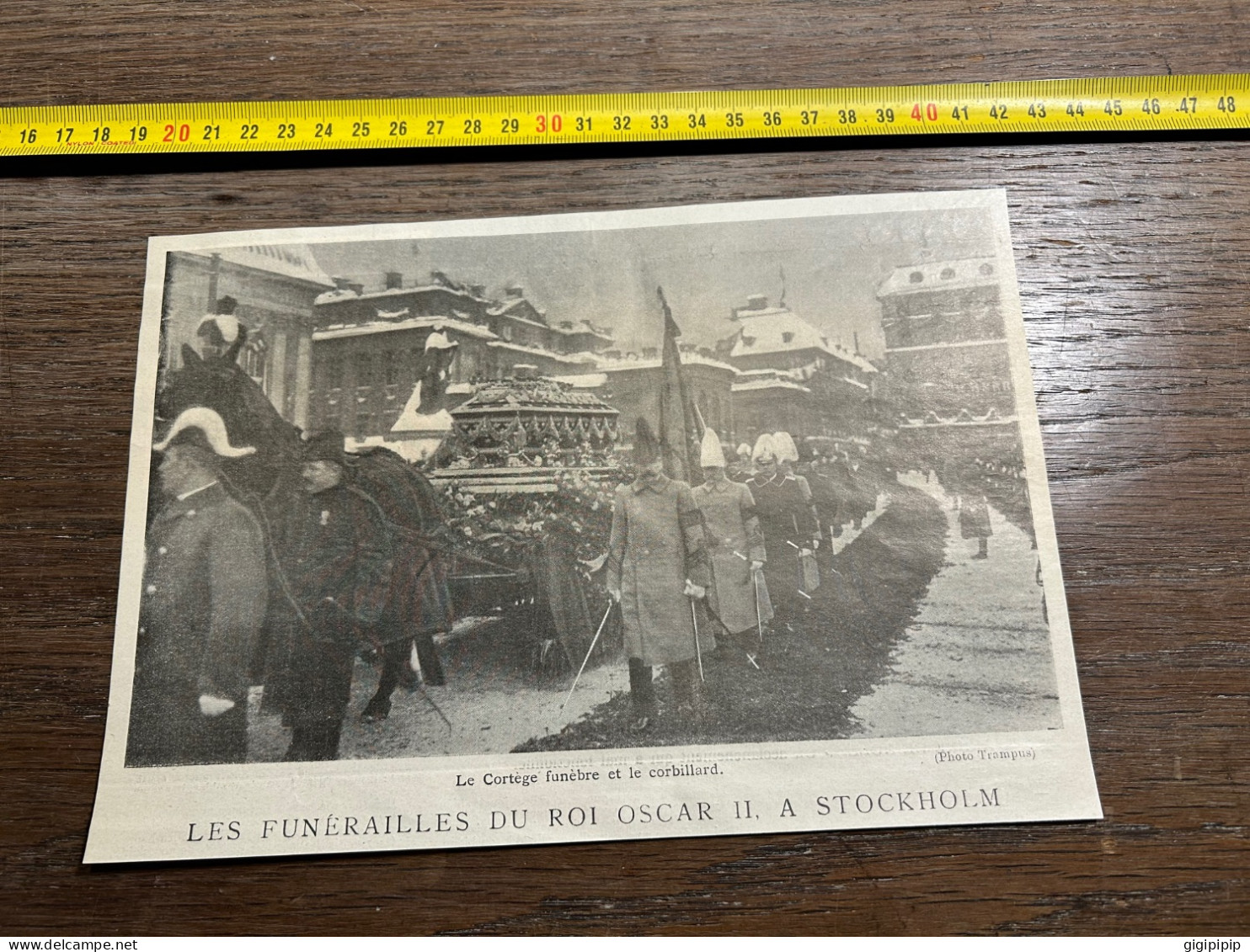 1908 PATI FUNÉRAILLES DU ROI OSCAR II, A STOCKHOLM Cortège Funèbre Et Le Corbillard. - Collections