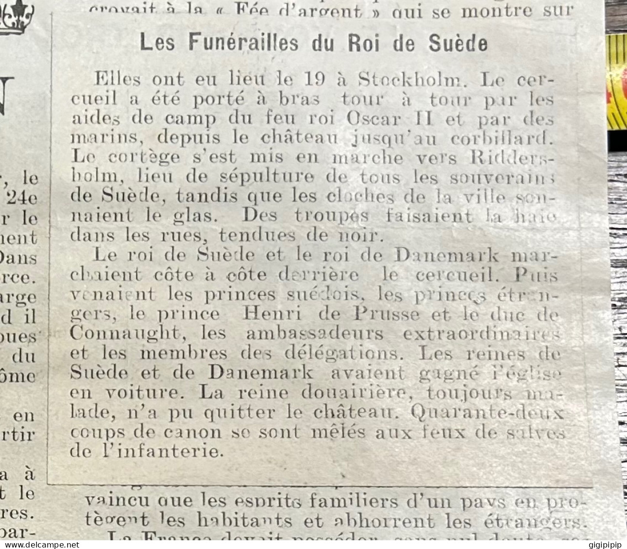 1908 PATI FUNÉRAILLES DU ROI OSCAR II, A STOCKHOLM Cortège Funèbre Et Le Corbillard. - Collections