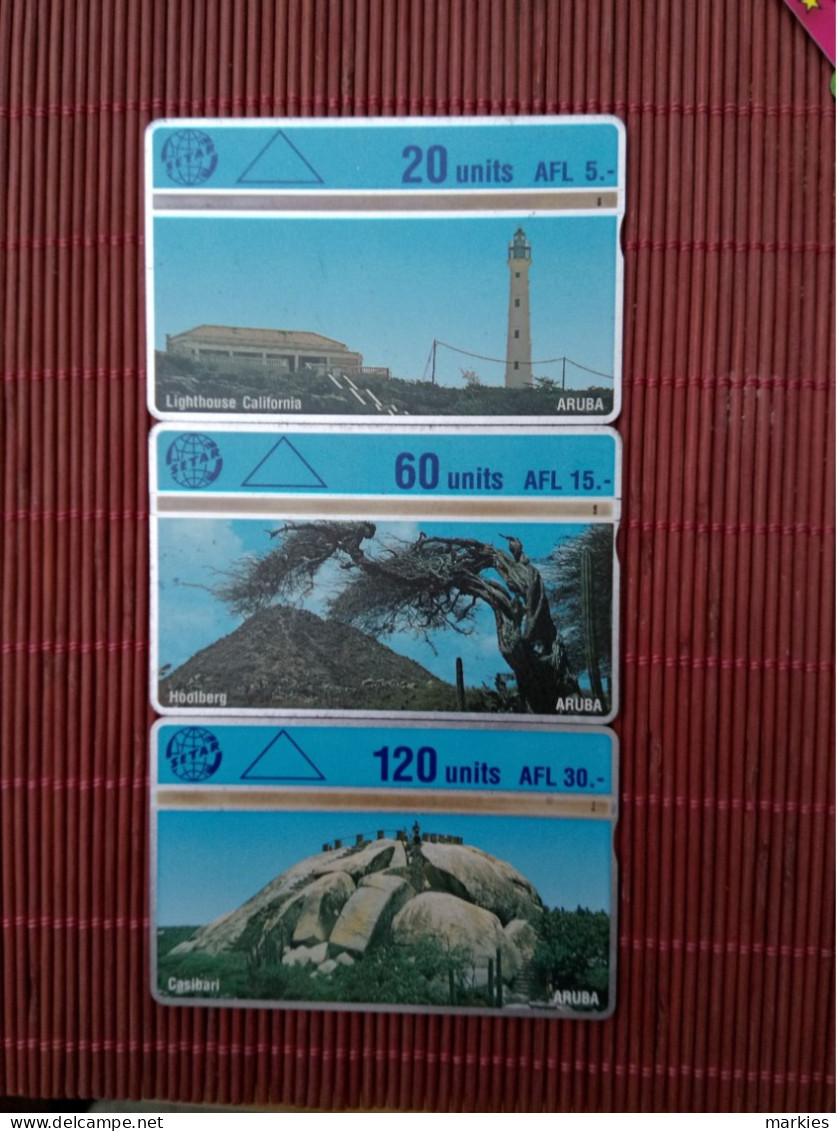Landis & Gyr 3 Phonecards 503A+503B+510 A  Used  Rare - Aruba