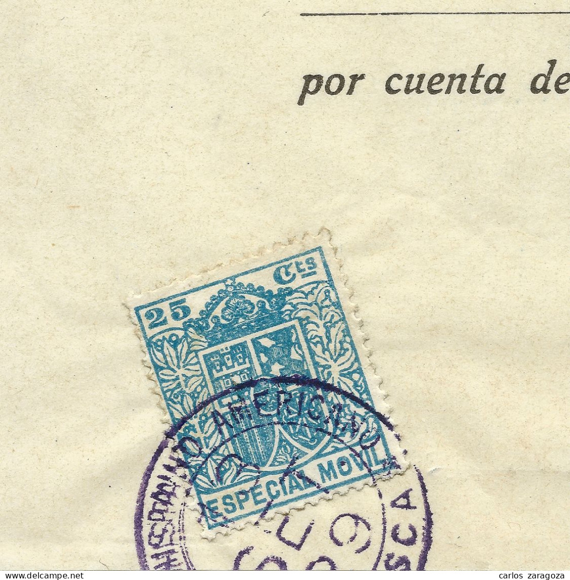 1922 BANCO HISPANO AMERICANO — Antiguo Documento Bancario — Timbre Fiscal ESPECIAL MOVIL - Fiscale Zegels