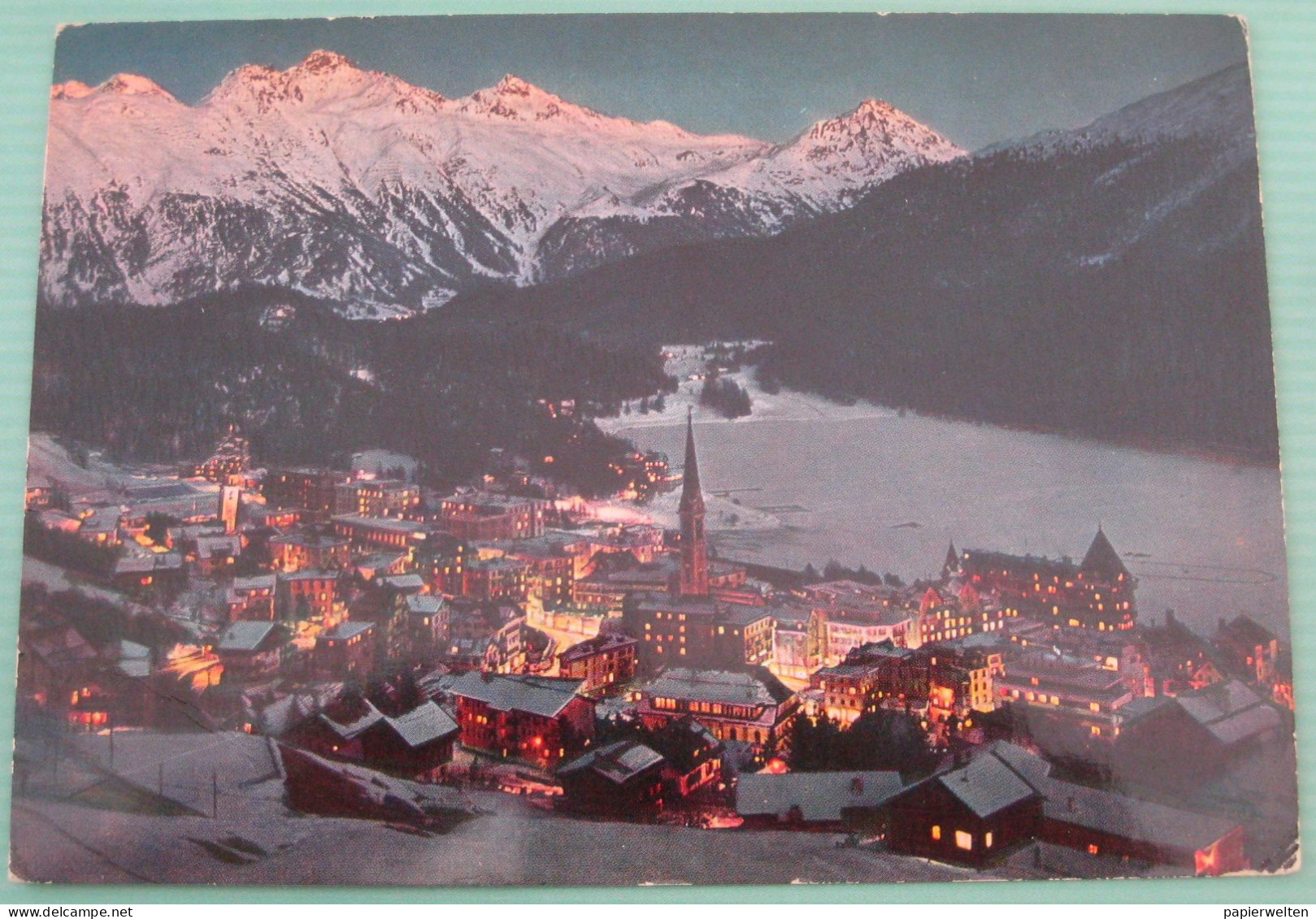 St. Moritz (GR) - Mit Piz Languard Und Piz Albris An Winterabend 1965 - Sankt Moritz