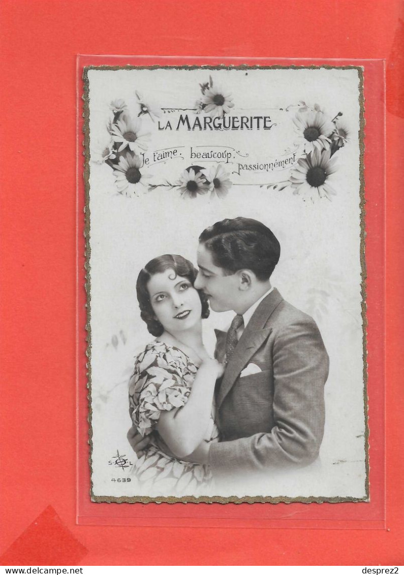COUPLE Cpa Animée La Marguerite - Couples
